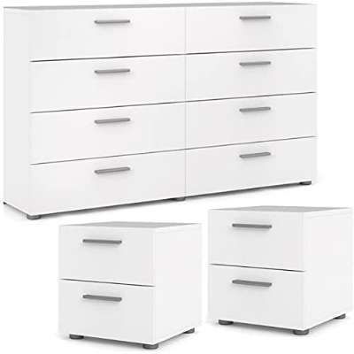 Double Dresser and Two Nightstands