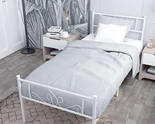 Premium Steel Slat Modern Design Metal Bed for Guest Room