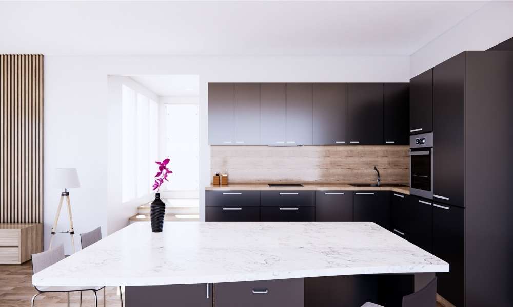 kitchen counters and cabinets is solid 