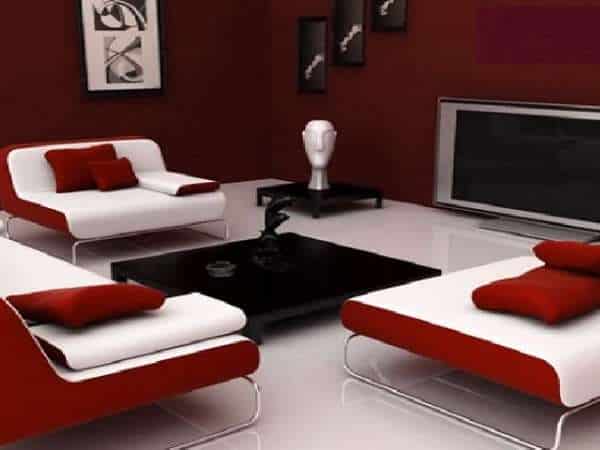Luxury Maroon Living Room