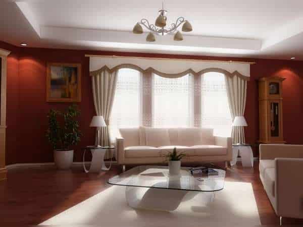 Maroon Living Room Curtains