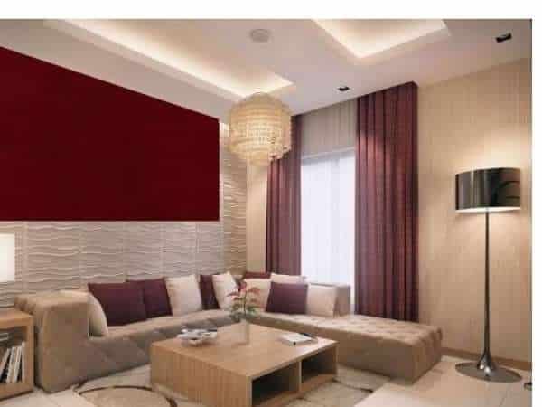 Use Floor Lamps in maroon living room