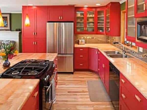 Decorate The Red Kitchen Wall Shelf