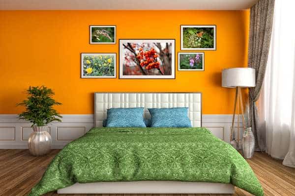 Orange bedroom Wall Art