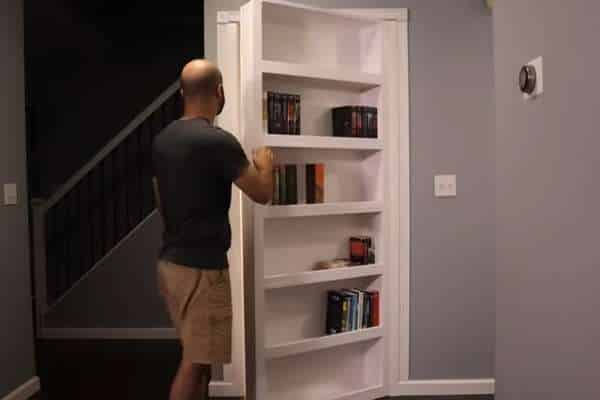 Book shelves feature doors in Bedroom Door Ideas