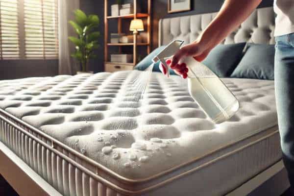 Disinfect clean foam Mattress with white vinegar