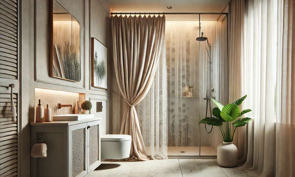 How To Decorate Shower Doors With Curtains