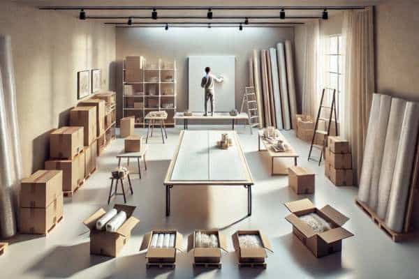 Preparing Your Work Area For Packing Wall Art