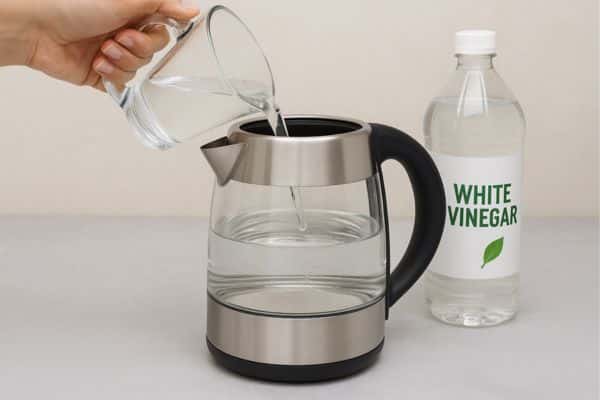 Mix water and vinegar To Clean Breville Electric Tea Kettle